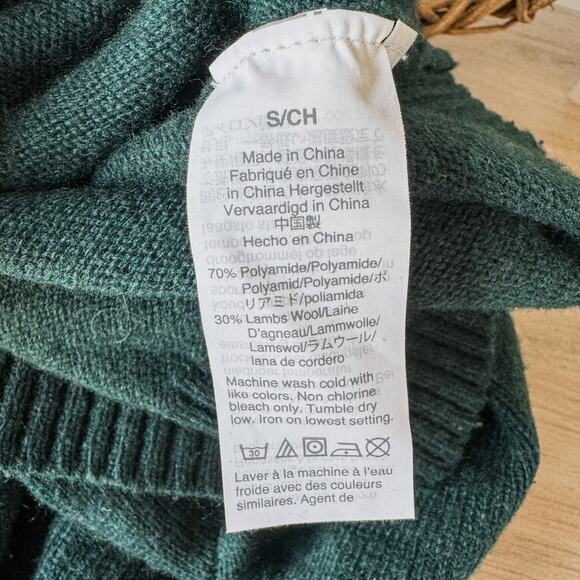 J. Crew, Teal/Green Crewneck Sweater w/ Jeweled Buttoned Shoulders-Women’s Small - Picture 7 of 9